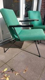 2x Vintage Gispen 1407 stoelen groen, Huis en Inrichting, Fauteuils, Ophalen, Metaal, 75 tot 100 cm, 50 tot 75 cm