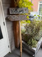 Wegwijzer Bruiloft - Kastanjehout - 1.50m, Hobby en Vrije tijd, Feestartikelen, Ophalen, Zo goed als nieuw, Versiering, Geboorte of Huwelijk