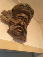 houten uitgewerkt hoofd uit een boomstronk, Huis en Inrichting, Ophalen, Gebruikt, Overige vormen, Hout