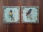 2 vintage keramieken tegels met vogelmotief, Ophalen