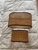 2 rotan lampenkappen (Scandi/Japandi), Huis en Inrichting, Lampen | Lampenkappen, Ophalen, Bruin, Ovaal, Bohemian of Scandinavisch