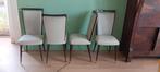 4 Baumann eetkamerstoelen, vintage / jaren 60, Huis en Inrichting, Stoelen, Jaren 50 / 60, Wit, Zo goed als nieuw, Vier