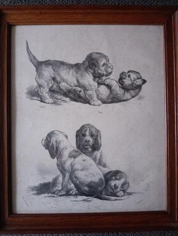Een lithografie naar J. Peyrel Bonheur van Laurens beschikbaar voor biedingen