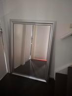 Grote rechthoekige spiegel met zilveren lijst, Ophalen, Gebruikt, 100 tot 125 cm, 150 tot 200 cm
