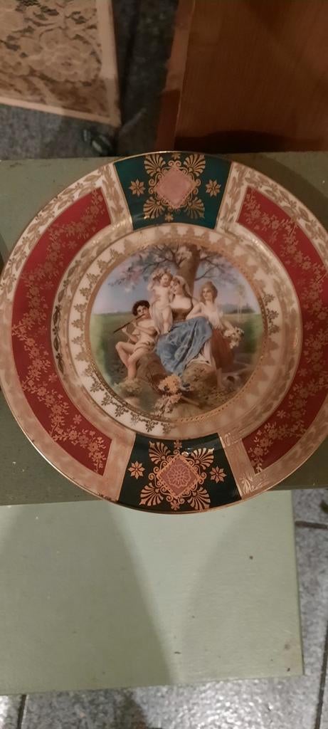 Antiek decoratief bord carlsbad decor, Antiek en Kunst, Curiosa en Brocante, Ophalen of Verzenden