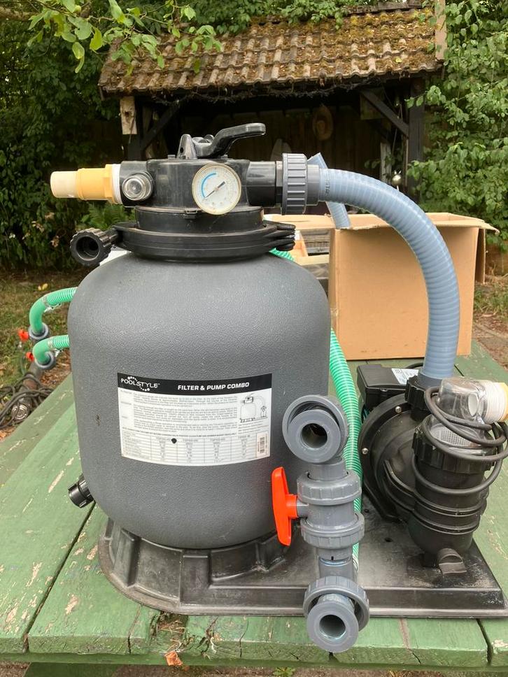 zwembadverwarming, zwembadpomp met filter en bypass., Tuin en Terras, Zwembad-toebehoren, Zo goed als nieuw, Zwembadpomp, Ophalen