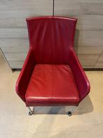 Rode leren eetkamerstoelen (4x), Ophalen, Gebruikt, Leer, Vier