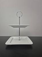 Witte tweelaags etagere, Ophalen of Verzenden, Zo goed als nieuw