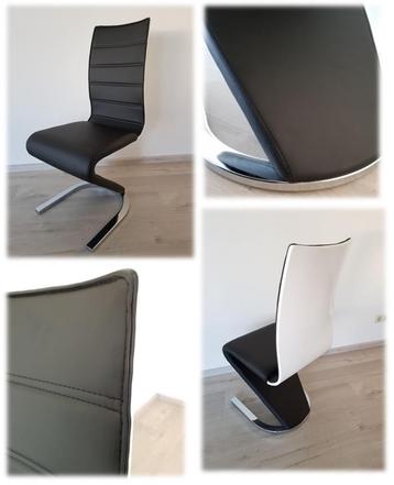VOORRAAD Luxe design eetkamerstoelen Zwart / Hoogglans wit  beschikbaar voor biedingen