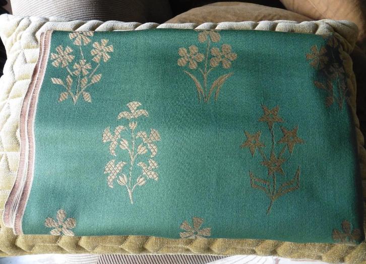 Stof groen goudkleur retro echt vintage jaren 70, Hobby en Vrije tijd, Stoffen en Lappen, Nieuw, Katoen, 120 cm of meer, 30 tot 200 cm