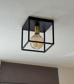 Plafondlampen zwart staal met goud 22x22x22, Ophalen, Zo goed als nieuw