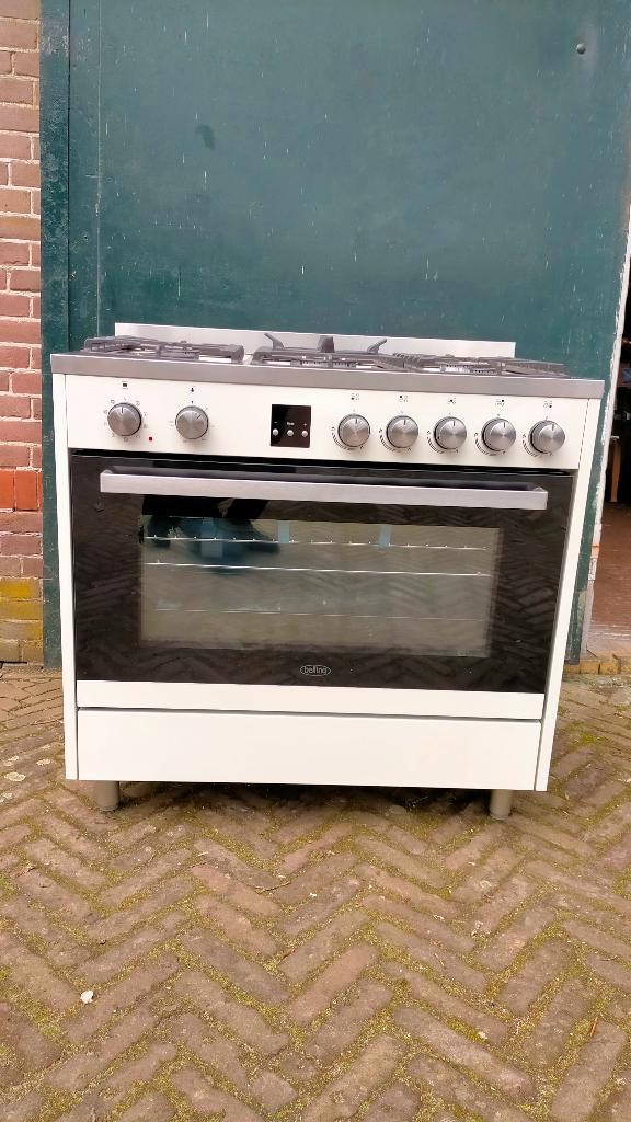 Belling SC 900 DFT - gasfornuis old white 90cm, Witgoed en Apparatuur, Fornuizen, Nieuw, Vrijstaand, Gas, 5 kookzones of meer