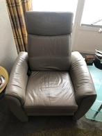 Montel leren elektrische relax fauteuil taupe lever kleur, Ophalen, Minder dan 75 cm, Leer, Zo goed als nieuw