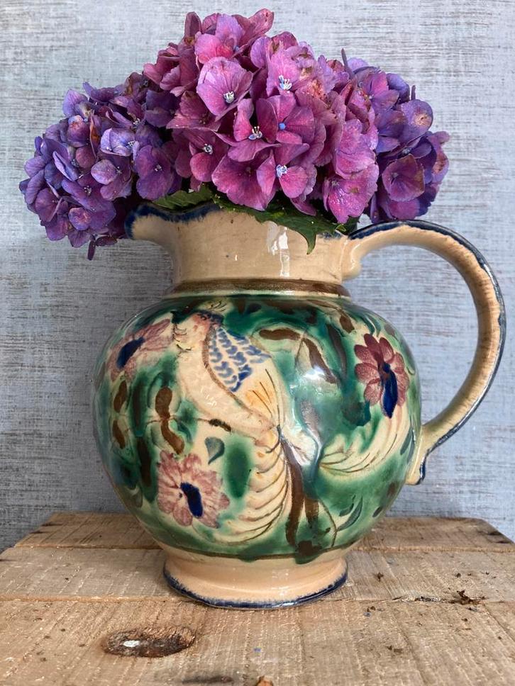 Schitterende geglazuurde kan/ vaas, in perfecte staat, Antiek en Kunst, Antiek | Vazen, Ophalen of Verzenden