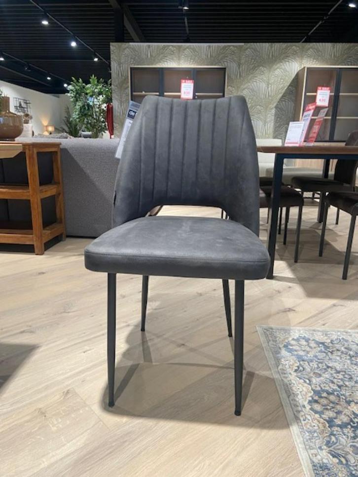 nu of nooit! 4x Eetkamerstoel Rosy, Huis en Inrichting, Stoelen, Zo goed als nieuw, Vier, Metaal, Stof, Zwart, Ophalen
