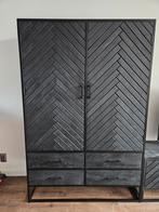 Mangohouten Visgraat kast - Zo Goed Als Nieuw, Huis en Inrichting, Kasten | Kledingkasten, Ophalen, 100 tot 150 cm, Zo goed als nieuw