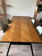 Zuiver Seth Zwart - Eettafel met visgraat, stalen frame, Huis en Inrichting, Ophalen, 50 tot 100 cm, Zo goed als nieuw, Metaal