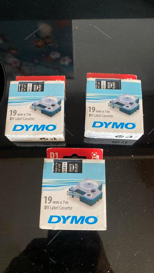 DYMO D1 -Standard Labels - White on Black - 19mm x 7m, Computers en Software, Labelprinters, Nieuw, Ophalen of Verzenden