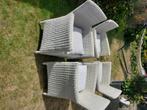 Witte tuinstoelen, Ophalen, Gebruikt, Kunststof, Stapelbaar