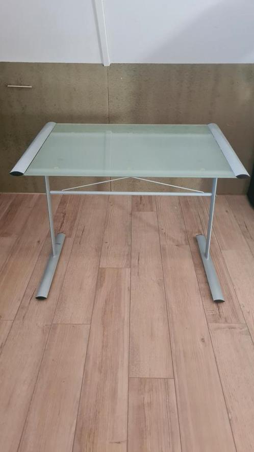 Bureau met melkglas blad, Huis en Inrichting, Bureaus, Gebruikt, Bureau, Ophalen