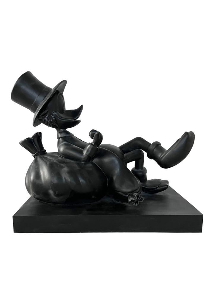 OHNO - Sculptuur Dagobert Duck - Zwart - Glasvezel, Antiek en Kunst, Kunst | Designobjecten