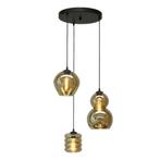 Hanglamp / salontafellamp - Masterlight Quinto Smoke 3, Ophalen, 75 cm of meer, Modern, Glas