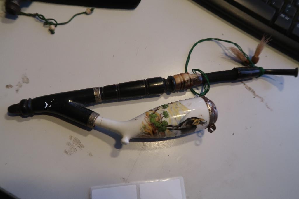 pijp-antiek,met moeflon 30 cm-I-lengte, Verzamelen, Ophalen of Verzenden, Gebruikt, (Water)pijp