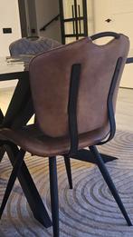 6 Stijlvolle Eetkamerstoelen, Huis en Inrichting, Stoelen, Gebruikt, Bruin, Ophalen of Verzenden, Metaal