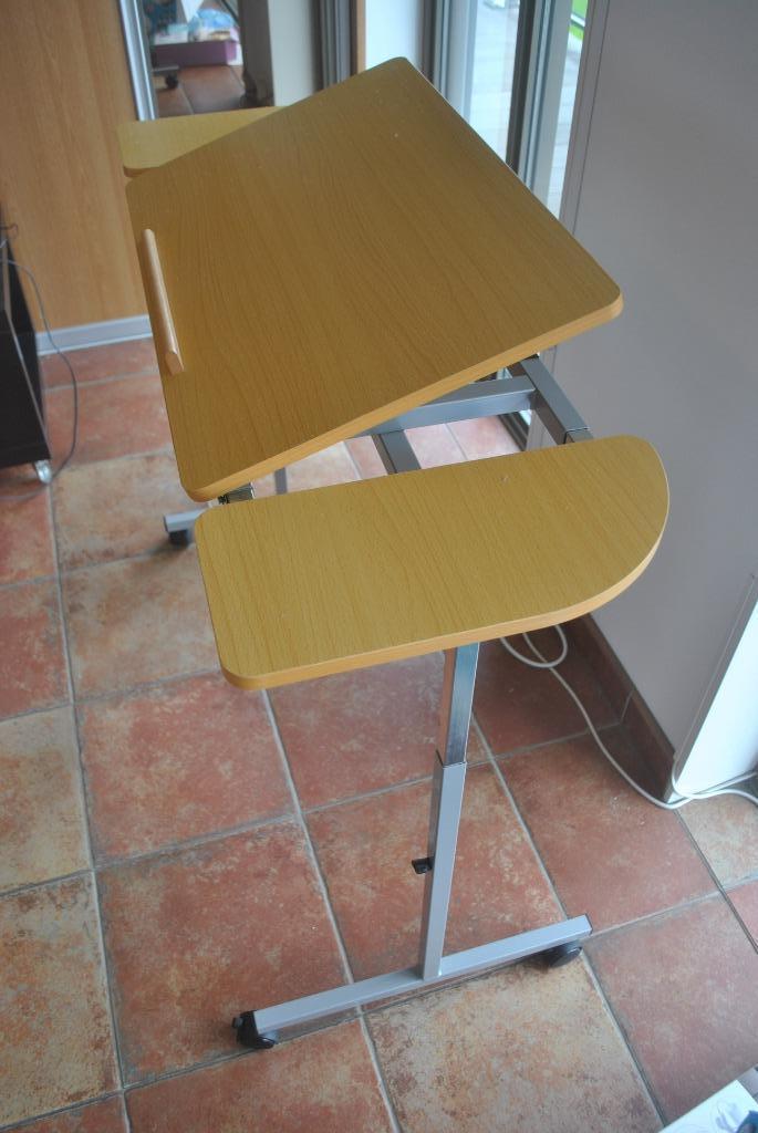 Bedtafel, verstelbaar op wielen, NRS, Huis en Inrichting, Tafels | Bijzettafels, Gebruikt, Rechthoekig, 60 cm of meer, 75 cm of meer