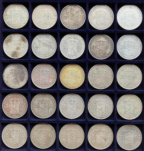 50 rijksdaalders / 2,5 gulden Wilhelmina, Postzegels en Munten, Munten | Nederland, Setje, 2½ gulden, Koningin Wilhelmina, Zilver