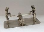 Zilveren miniatuur houtzagers, zilversmid H. Looren de Jong, Verzenden, Zilver