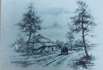 Originele prent .... Hub van Winkel ... gesigneerd..., Antiek en Kunst, Ophalen of Verzenden