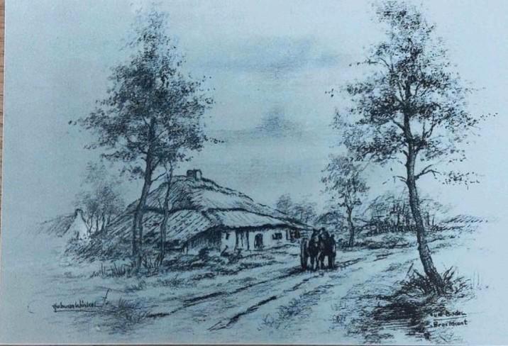 Originele prent .... Hub van Winkel ... gesigneerd..., Antiek en Kunst, Kunst | Tekeningen en Foto's, Ophalen of Verzenden