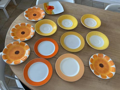 Ontbijtbordjes mediterrane borden, Huis en Inrichting, Keuken | Servies, Zo goed als nieuw, Bord(en), Overige stijlen, Ophalen