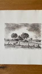 Litho eigen druk Johan Groot: Landschap bij Egmond a/d Hoef, Antiek en Kunst, Kunst | Litho's en Zeefdrukken, Ophalen