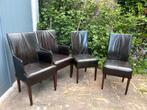 Eetkamerstoelen, Ophalen, Bruin, Leer, Zo goed als nieuw