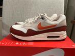 Nike air max 1 sneakers maat 38,5 wit  bordeaux, Wit, Nike, Nieuw, Ophalen of Verzenden