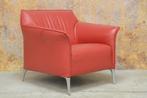 Als NIEUW! rode leren Leolux Mayon design fauteuil!, Zo goed als nieuw, Ophalen