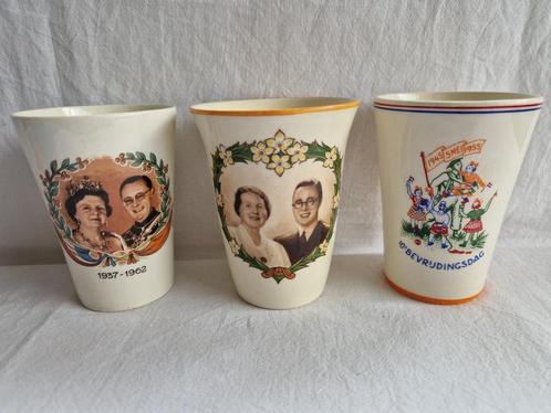 3 herinneringsbekers Nederland, Verzamelen, Koninklijk Huis en Royalty, Zo goed als nieuw, Overige typen, Nederland, Ophalen of Verzenden