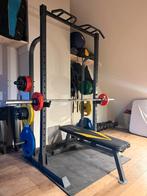 Bankdruk set met gewichten, Sport en Fitness, Fitnessmaterialen, Ophalen of Verzenden, Gebruikt, Borst, Halterset