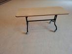 Houten tafel met zwart stalen onderstel, Huis en Inrichting, Tafels | Eettafels, Ophalen, Zo goed als nieuw, Rechthoekig, 50 tot 100 cm