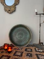 Antiek frans aardewerk schaal, groen glazuur, Ophalen of Verzenden