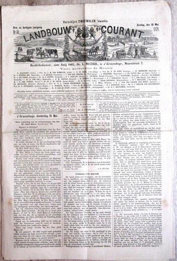 Landbouw Courant, ca. 85 bladen, de meeste 1876-1880;  beschikbaar voor biedingen