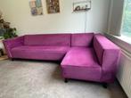hoekbank velvet roze/paars, Ophalen, 250 tot 300 cm, Gebruikt, 125 tot 150 cm