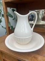 Oud Gouds aardewerk – waterkan met schaal (brocante set), Ophalen of Verzenden