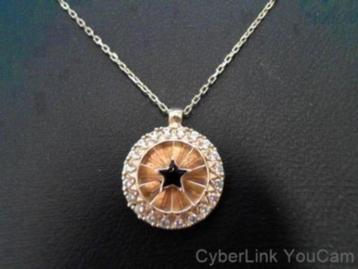14893 14k Fijn Collier Met Mooie Sterhanger Met Zirkonia beschikbaar voor biedingen