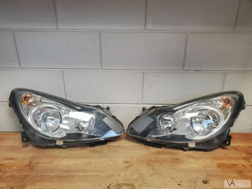 Opel Corsa D 2006-2010 koplamp links rechts zwart binnenwerk, Auto-onderdelen, Verlichting, Opel, Gebruikt, Ophalen of Verzenden