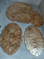 Vintage Capiz Schelpen Placemats & Onderzetters (6), Ophalen of Verzenden, Zo goed als nieuw, Bord