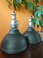 Industriële hanglamp zwart met chroom, Ophalen, Gebruikt, Industrieel / vintage / fabriekslamp / retro, Metaal