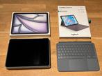 Apple iPad Air (6th Gen) incl Logitech combo touch z.g.a.n., Computers en Software, Apple iPads, Apple iPad Air, 11 inch, Ophalen of Verzenden